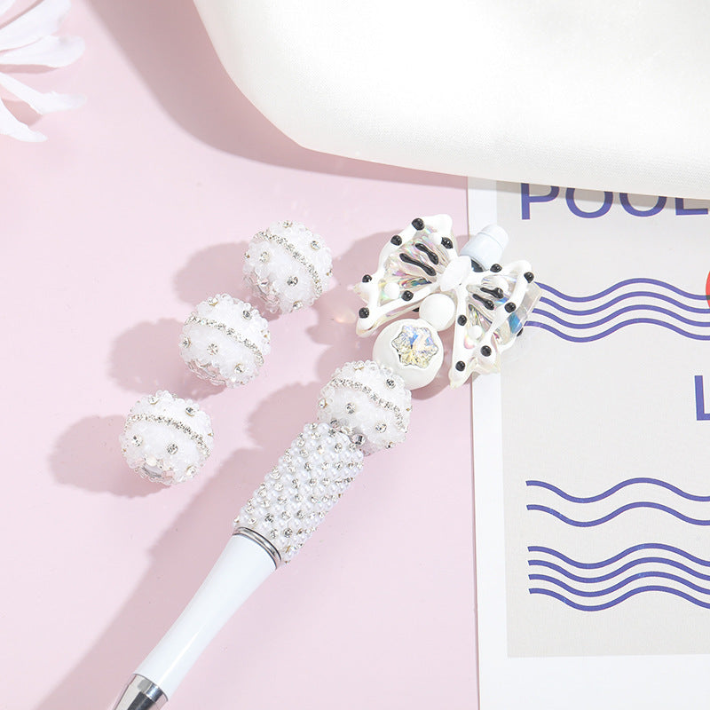 Wholesale 10pcs Heavy Industry Transparent Flower Straight Hole Balls